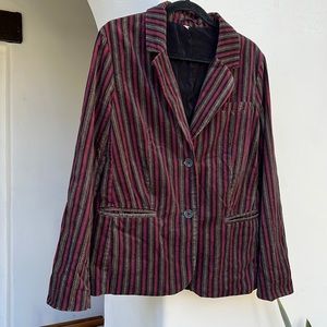 Free People stripe soft womens blazer size L